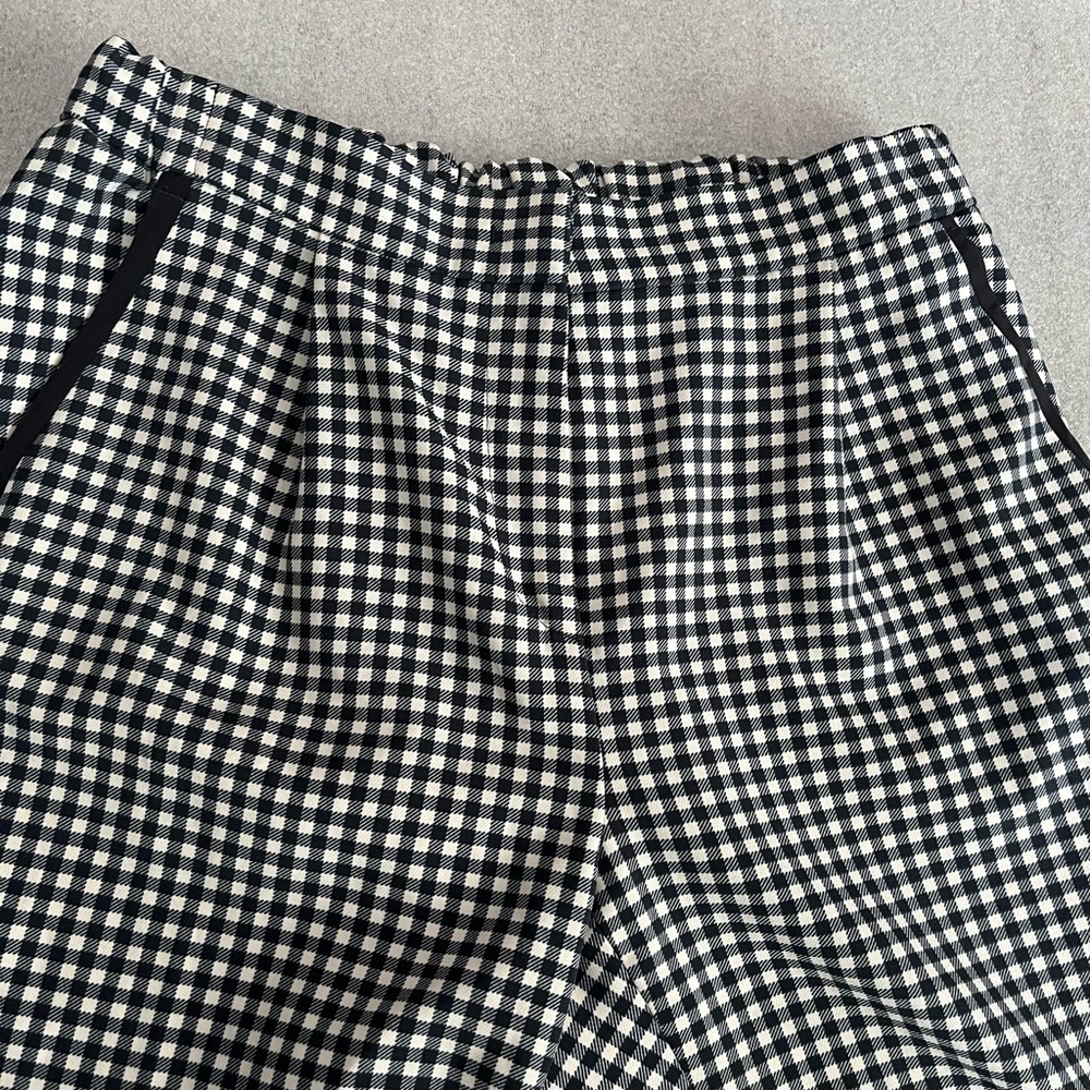 [US6]Weekend MaxMara Black and White Gingham Cropped Ankle Pants - Picture 4 of 11